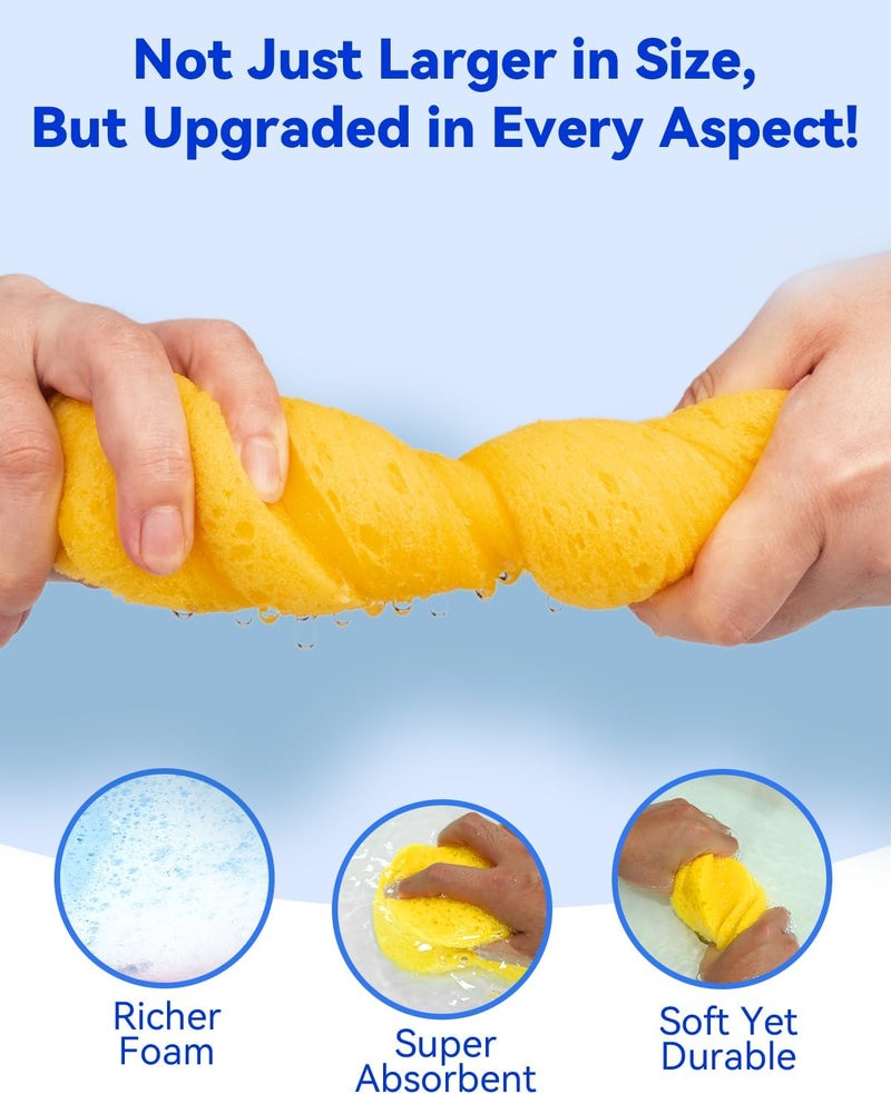 Temede Car Wash Sponge, Car Cleaning Large Sponges, All Purpose Sponges for Cleaning, Easy Grip Thick Foam Scrubber, Giant Bone Sponge for Kitchen, Bathroom, Household Clean - Image 5
